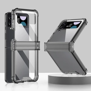 Galaxy Z Flip 4 Hava Yastığı Menteşe Şeffaf Cep Telefonu Kılıfları (Yurt Dışından)