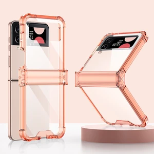Galaxy Z Flip 4 Hava Yastığı Menteşe Şeffaf Cep Telefonu Kılıfları (Yurt Dışından)
