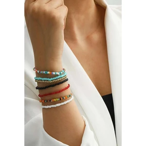 New Obsessions Kadın Boncuk Bileklik Seti Renkli Boho Tarzı 7 Adet %100 Polyester