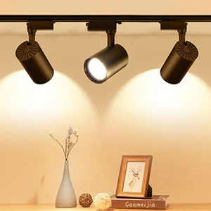 3 Adet 30W Ray Spot Vitrin Mağaza Armatürü 1 Metre Raylı Siyah Kasa Günışığı 3000K Ray Spot