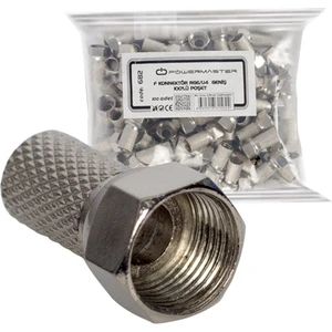 F Konnektör Rg6/u4 18MM Geniş 100LÜ Poşet Powermaster -