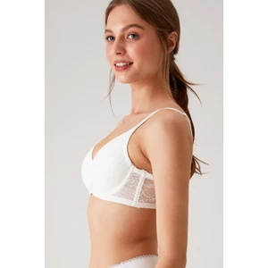 Pierre Cardin 2'li Ekonomik Paket Ekru-Lacivert 6224 Barcelona Balenli Desteksiz Dantelli Toparlayıcı Sütyen Set (C Cup Seçeneğiyle)