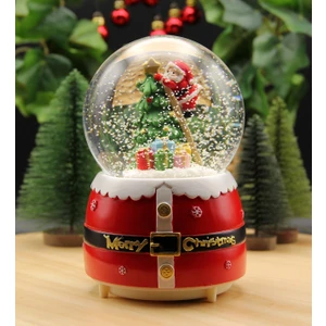 Hediye Biziz Yılbaşı Noel Kar Küresi Christmas Işıklı, Müzikli ve Kar Motorlu Mega Boy Kar Küresi Merdivenli Premium