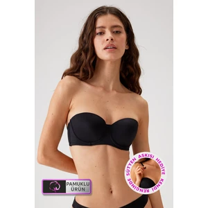 Pierre Cardin 2'li Ekonomik Paket Siyah - Ten 6312 Pisa Push Up Straplez Pamuklu Sütyen Set