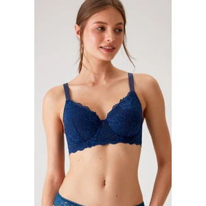 Pierre Cardin 2'li Ekonomik Paket Ekru-Lacivert 6224 Barcelona Balenli Desteksiz Dantelli Toparlayıcı Sütyen Set (C Cup Seçeneğiyle)