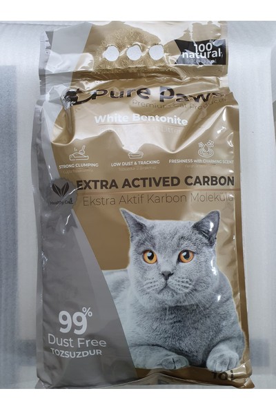 Pure Paws Ince Taneli Kokusuz Bentonit Kedi Kumu 10 Lt