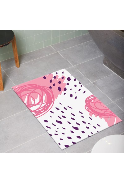 Gardenya Home Galo Boya Sıçrama Desenli Modern Dekoratif 2'Li Banyo Takımı - 50x60 Cm Ve 60x100 Cm
