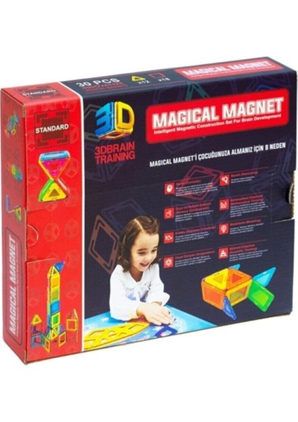 Başel Oyuncak Magical Magnet , Mıknatıslı, Manyetik 3 Boyutlu , Yapı ve Tasarım LEGO Eğitim Seti, 3