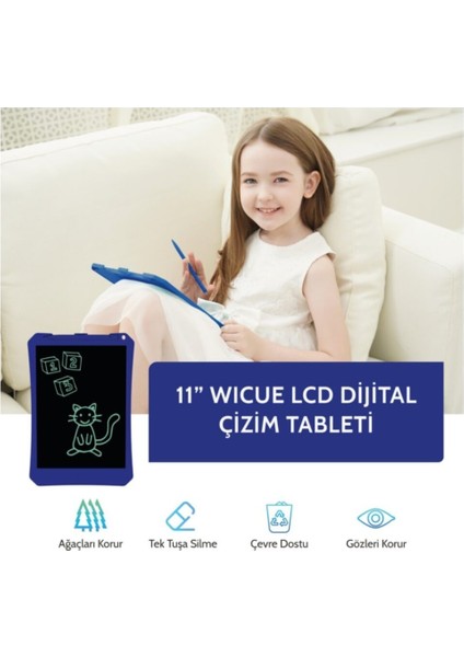 Wicue 11” Lacivert LCD Dijital Çizim Tableti