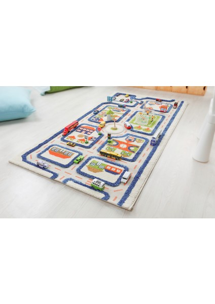 Trafik Yeşil Çocuk Odası Oyun Halısı