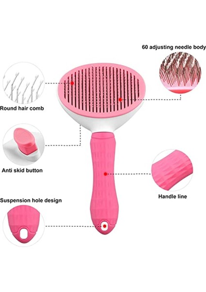 Kedi Fırçası Kedi Tarağı Otomatik Temizlenen Kedi Köpek Fırçası Kedi Köpek Tarağı Evcil Hayvan (Pembe) fırsatları