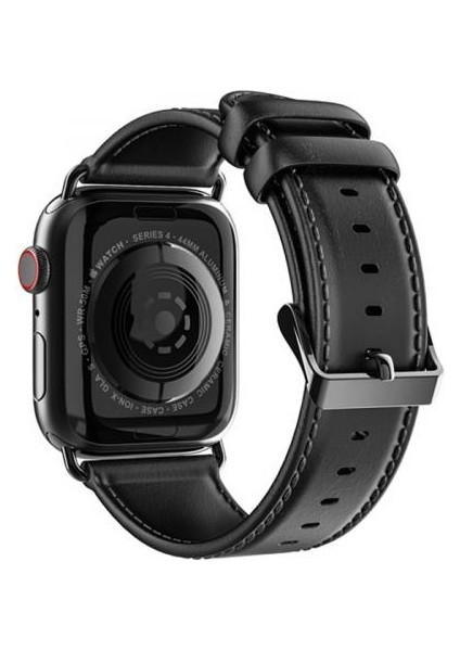 Polham Hermes Loop Deri Apple Watch 42-44-45MM Kordon Kayış, Ultra Hafif, Çelik Tokalı Kayış