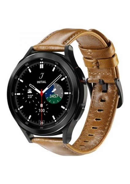 Polham Hermes Loop Samsung Galaxy Watch 20MM ve Huawei Gt2-Gt3-Magic 2 42MM Için Deri Kayış Kordon