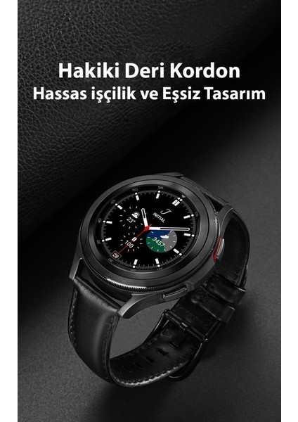 Polham Hermes Loop Samsung Galaxy Watch 20MM ve Huawei Gt2-Gt3-Magic 2 42MM Için Deri Kayış Kordon