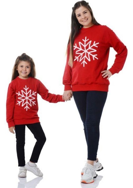 Kartanesi Baskılı Yılbaşı Aile Kombin Sweat modelleri