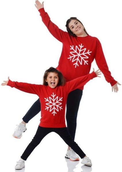 Kartanesi Baskılı Yılbaşı Aile Kombin Sweat fırsatları