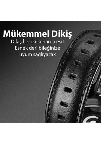 Polham Hermes Loop Samsung Galaxy Watch 22MM ve Huawei Gt2-Gt3-Magic 2 46MM Için Deri Kayış Kordon