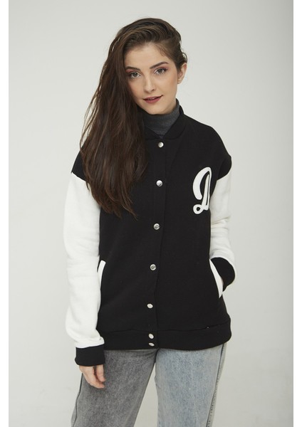 Kadın Arkası Baskılı Kolej Mont Kolej Ceket fırsatları