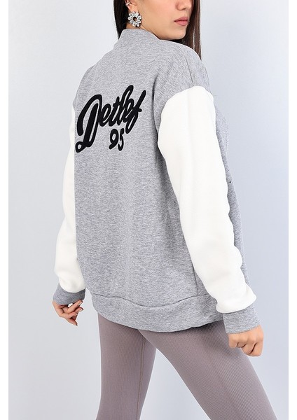 Kadın Arkası Baskılı Kolej Mont Kolej Ceket modelleri