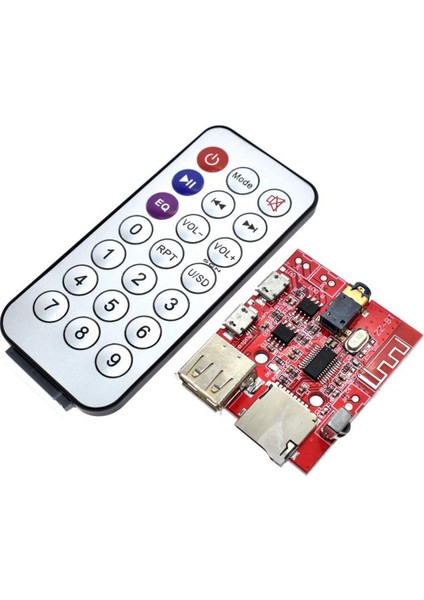 Bluetooth 4.1 Amplikatör Ses Müzik Mp3 Modülü-Ir Uzaktan Kumandalı