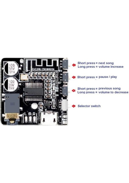 VHM-314 V2 Bluetooth 5.0 Kablosuz Ses Alıcı Amfi Decoder