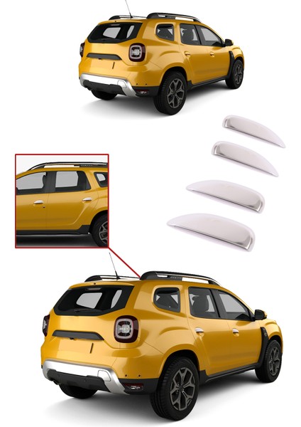 Dacia Duster Uyumlu 2018-2024 Krom Kapı Kolu 4 Kapı Paslanmaz Çelik