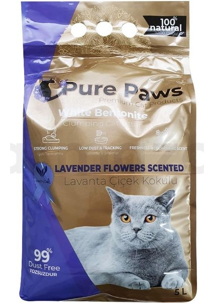 Ince Taneli Lavanta Kokulu Bentonit Kedi Kumu 5 Lt