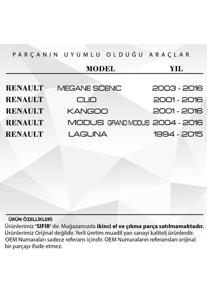 Renault Megane,scenic,clio,kangoo,modus,laguna Için Motor Yağ Çubuğu