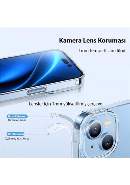 iPhone 14 Plus 6.7 Inch Kamera Koruyucu Kılıf, 0.3mm Sararmaz Tpu Kılıf, Darbe Emici Kılıf