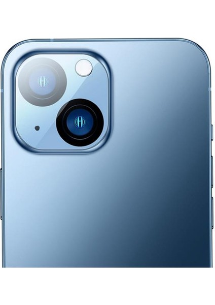 Iphone 14-14 Plus ile Uyumlu 0.3mm Full Tempered Kamera Lens Koruma Camı 2 Adet Set Şeffaf