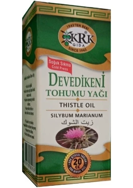 Krk Gıda Soğuk Sıkım Devedikeni Tohumu Yağı 20 ml