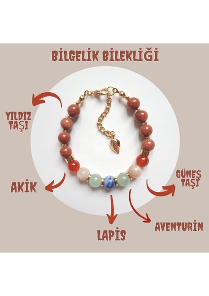 Doğal Taş Kadın Bilgelik Bilekliği Yıldız Taşı Güneş Taşı Aventurin Lapis Akik 8 mm fiyatları
