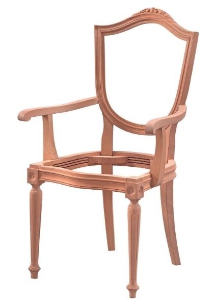 Kupa Oymalı Tornalı Kollu Sandalye