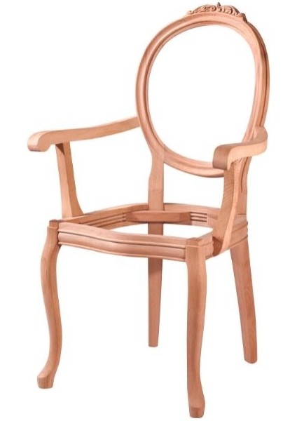 Madalyon Oymalı Kollu Sandalye