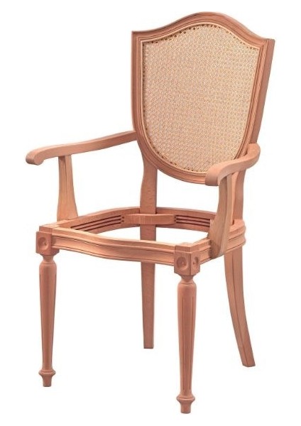 Hasırlı Kupa Tornalı Kollu Sandalye