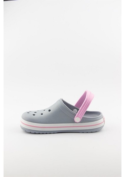 Akınalbella Kadın Sandalet Terlik Gri Pembe
