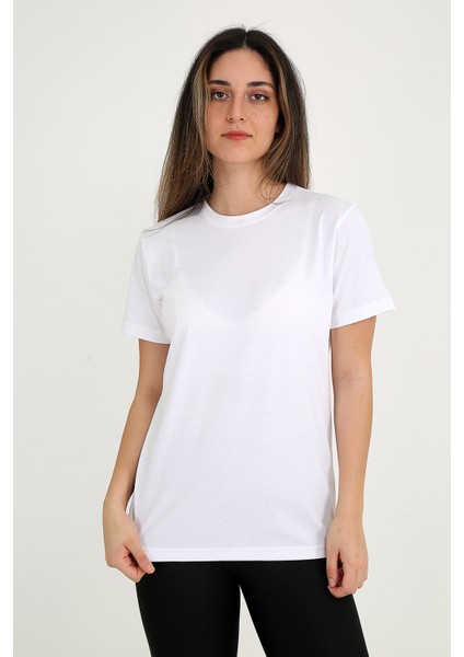 Kadın Beyaz T-Shirt. Regular Fit (Normal) Kalıp, Basic Model