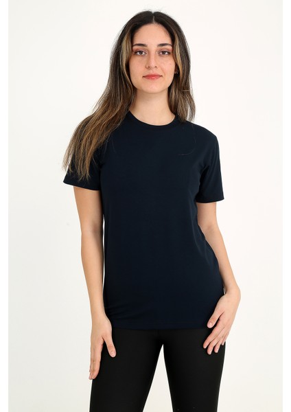 Kadın Lacivert T-Shirt. Regular Fit (Normal) Kalıp, Basic Model