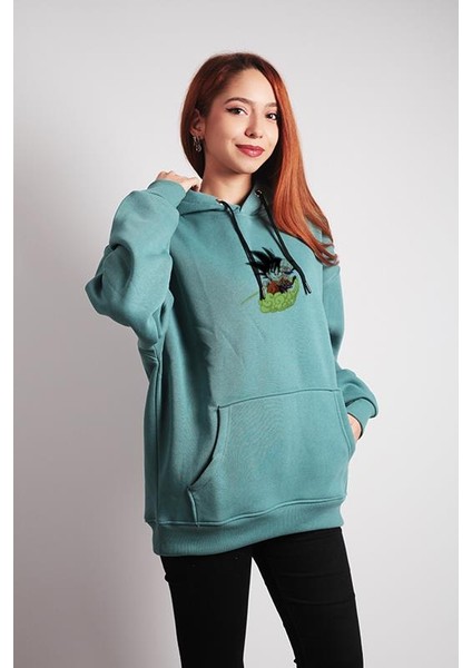 Unisex Oversize Hoodie Son Goku Dragon Ball Mint Yeşili fiyatları