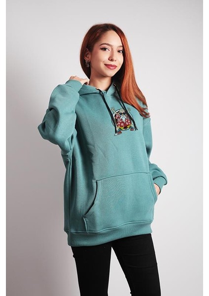 Unisex Oversize Hoodie Roshi Yamcha Dragon Ball Puantiyeli Mint Yeşili fiyatları