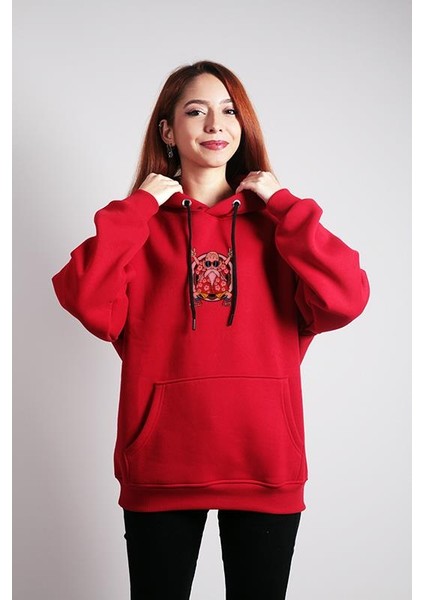 Unisex Oversize Hoodie Roshi Yamcha Dragon Ball Puantiyeli Kırmızı fiyatları