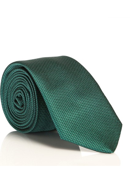 Zümrüt Yeşili Slim Fit Düz Renk Dokuma Kravat Klr Gym-Dk-28