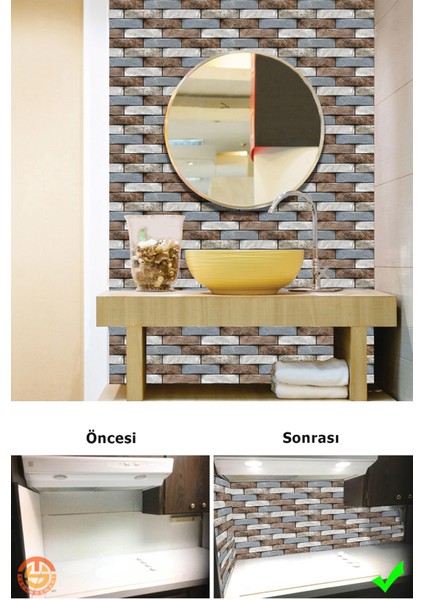30X30CM 3D Kendinden Yapışkanlı Duvar Kağıdı Kaplama Su Geçirmez Dekorasyon Mutfak Banyo