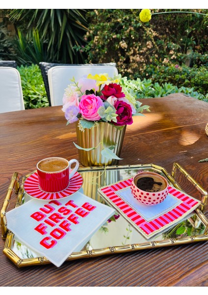 But First Coffee Desenli Pembe Love Bird Uyumlu Kokteyl Peçete- ( 1 Adet Yeni Renk ) modelleri