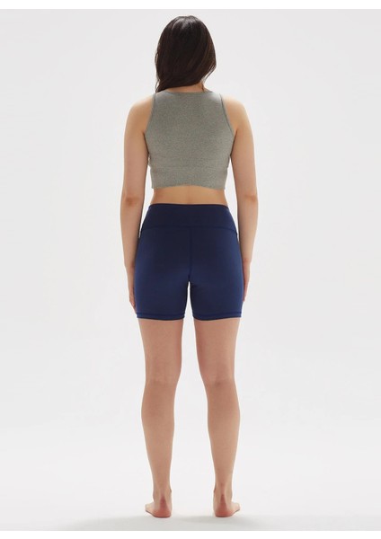 Ceres Ribanalı Organik Pamuk V Yaka Örme Crop T-Shirt 1057