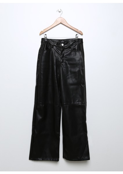 Bol Paça Siyah Kız Çocuk Eşofman Altı Nlfru Hw Wıde Pu Pant