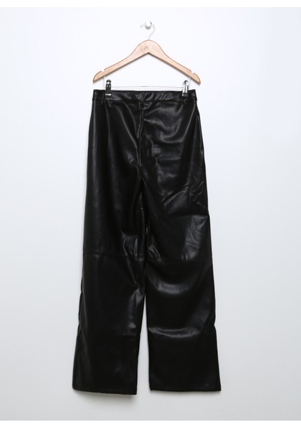 Bol Paça Siyah Kız Çocuk Eşofman Altı Nlfru Hw Wıde Pu Pant