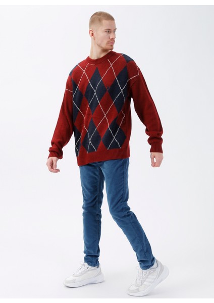 Bisiklet Yaka Kırmızı Erkek Bellın Kazak