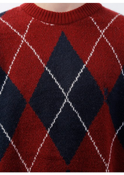 Bisiklet Yaka Kırmızı Erkek Bellın Kazak fırsatları