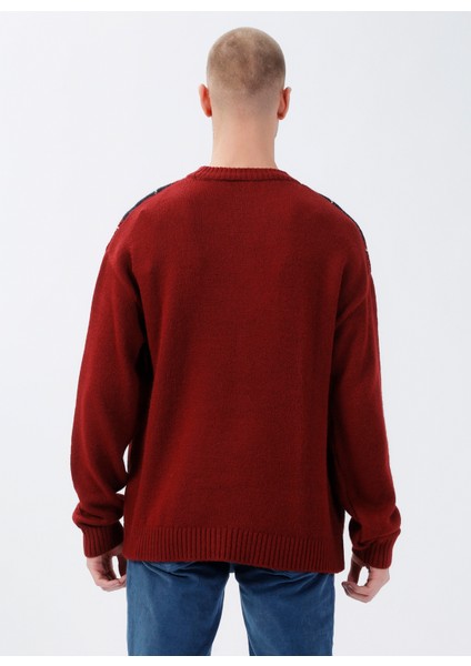 Bisiklet Yaka Kırmızı Erkek Bellın Kazak indirimleri